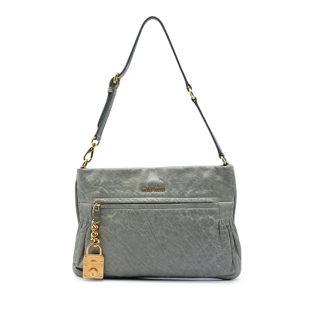 Miu Miu Nappa Charm Shoulder Bag MultiColor Leather Very good - Front View
