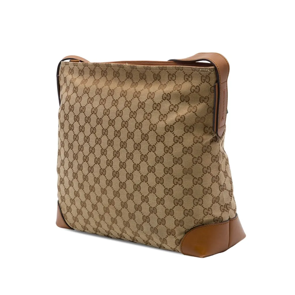 Gucci GG Canvas Web Crossbody Beige Canvas Good - Back View
