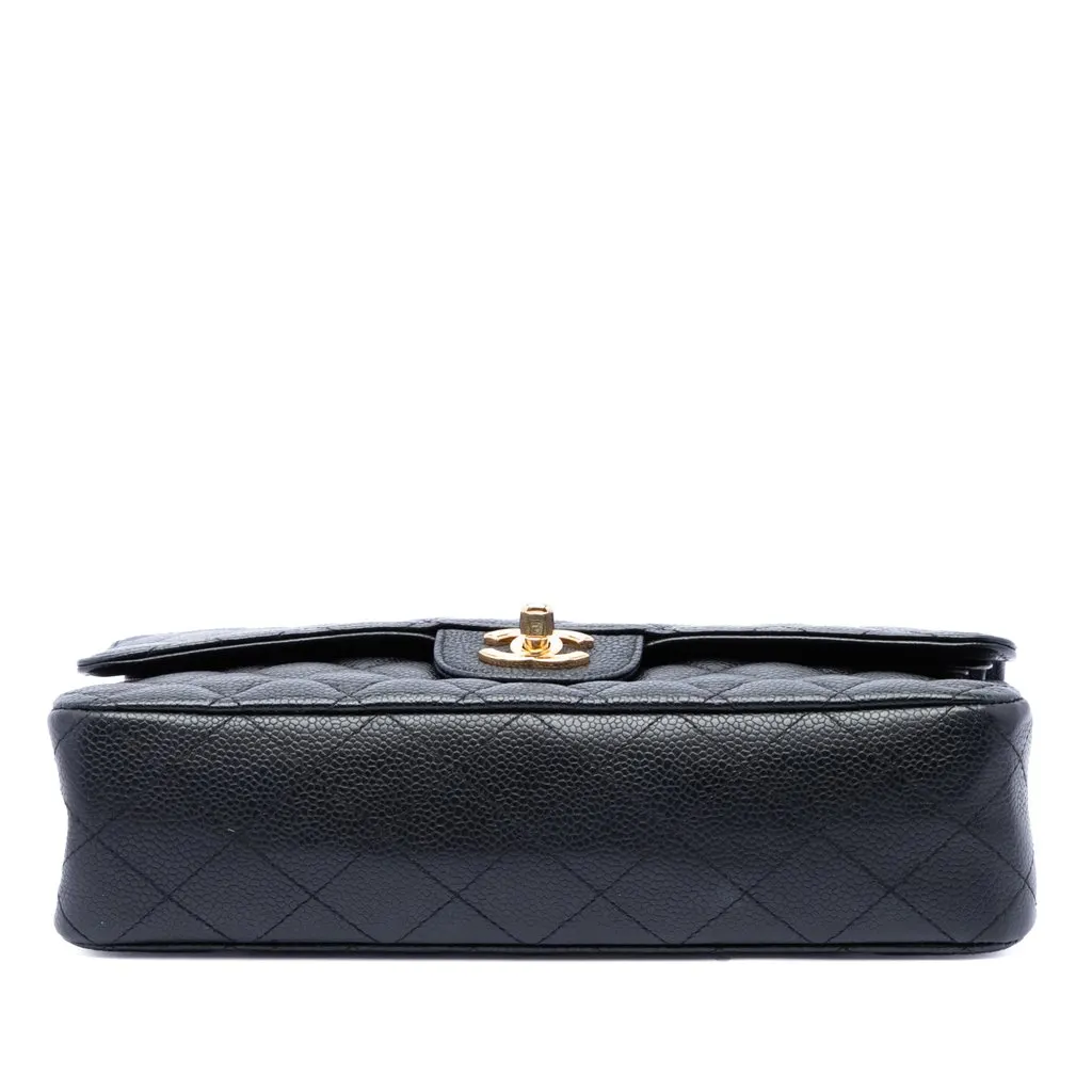 Chanel Medium Classic Caviar Double Flap Black Leather Very good - Inside View