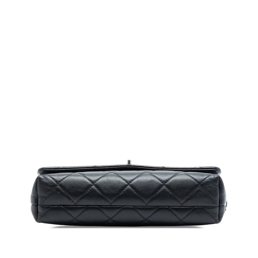 Chanel CC Quilted Lambskin Front Flap Crossbody Black Leather Very good - Inside View