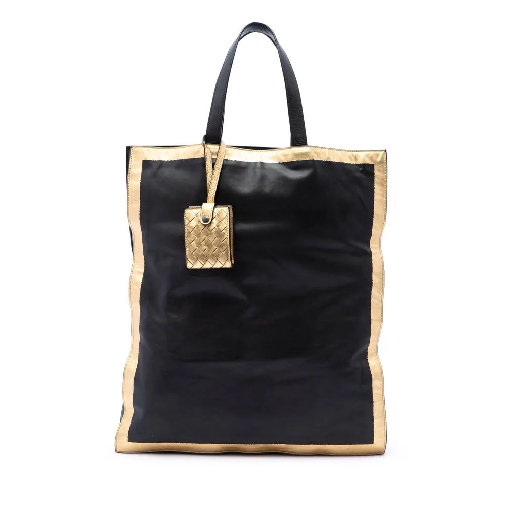 Bottega Veneta Lambskin Tote Black Leather Very good - Front View