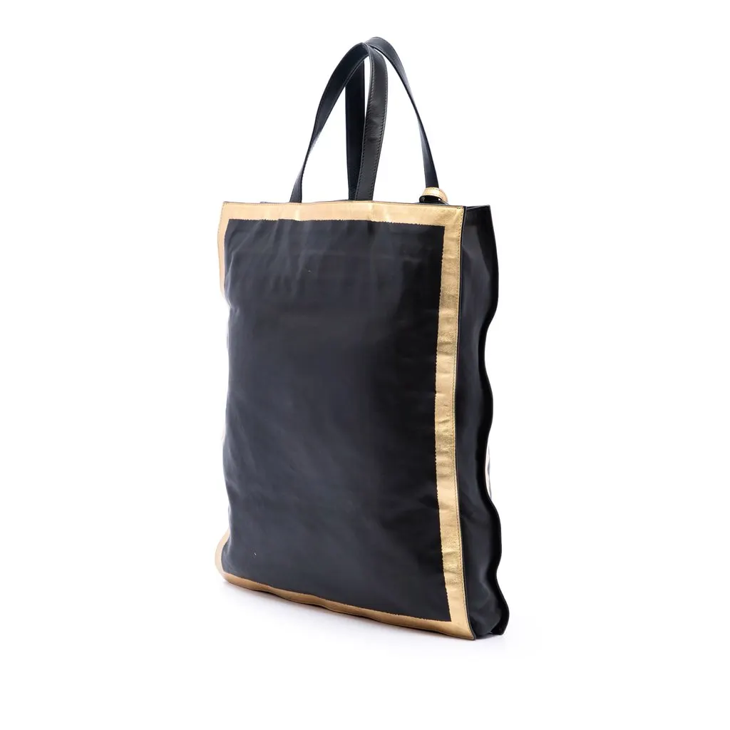 Bottega Veneta Lambskin Tote Black Leather Very good - Back View