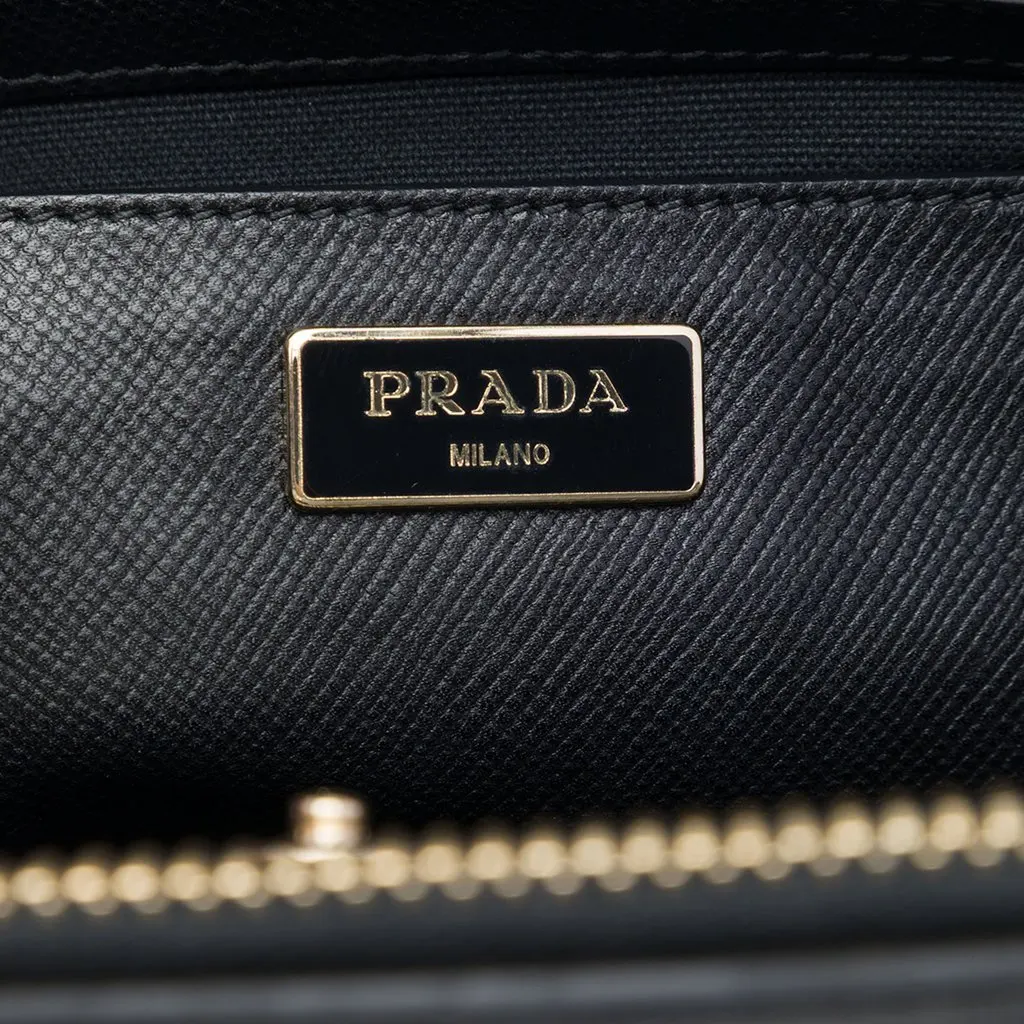 Prada Saffiano Trimmed Nappa Convertible Tote Beige Leather Very good - Box View