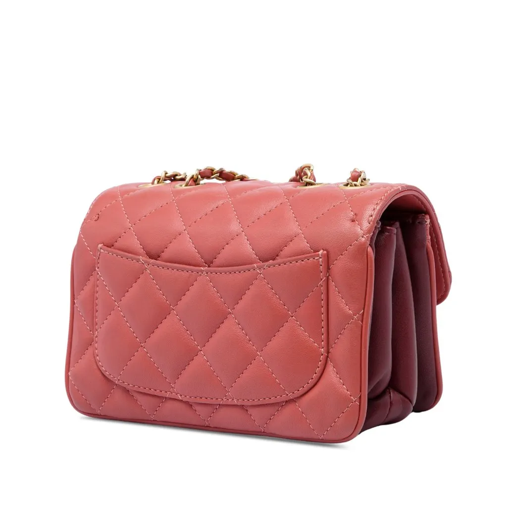 Chanel Small Quilted Lambskin Daily Companion Flap Pink Leather Very good - Back View