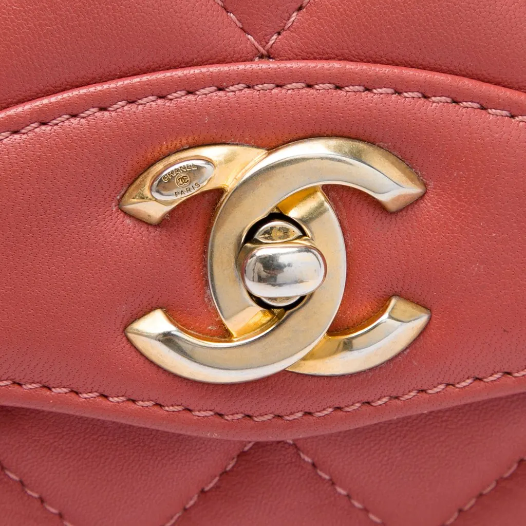 Chanel Small Quilted Lambskin Daily Companion Flap Pink Leather Very good - Box View