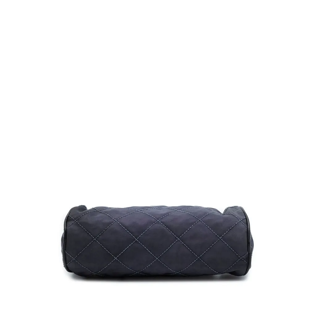 Prada Impuntu Tessuto Barrel Pochette Blue Polyamide Very good - Inside View