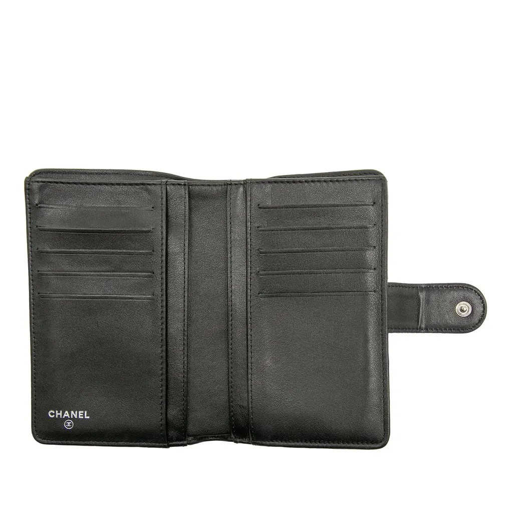 Chanel CC Caviar Bifold Wallet Black Leather Very good - Box View
