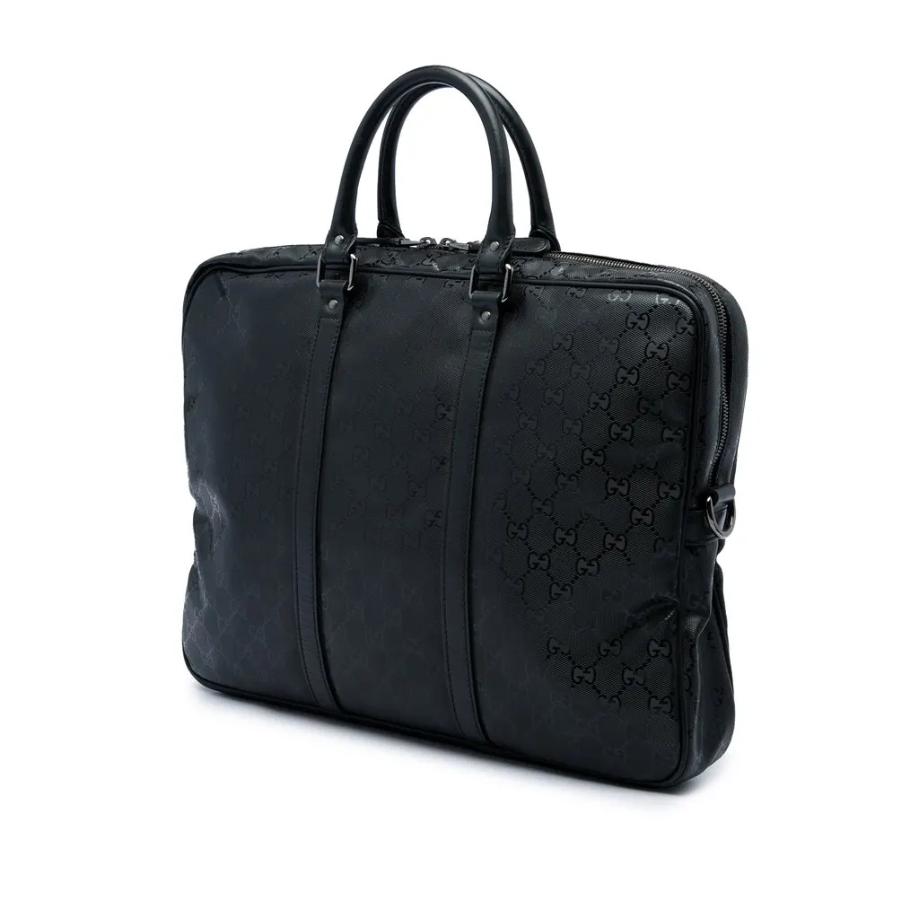 Gucci GG Imprime Business Bag Black Canvas Very good - Back View