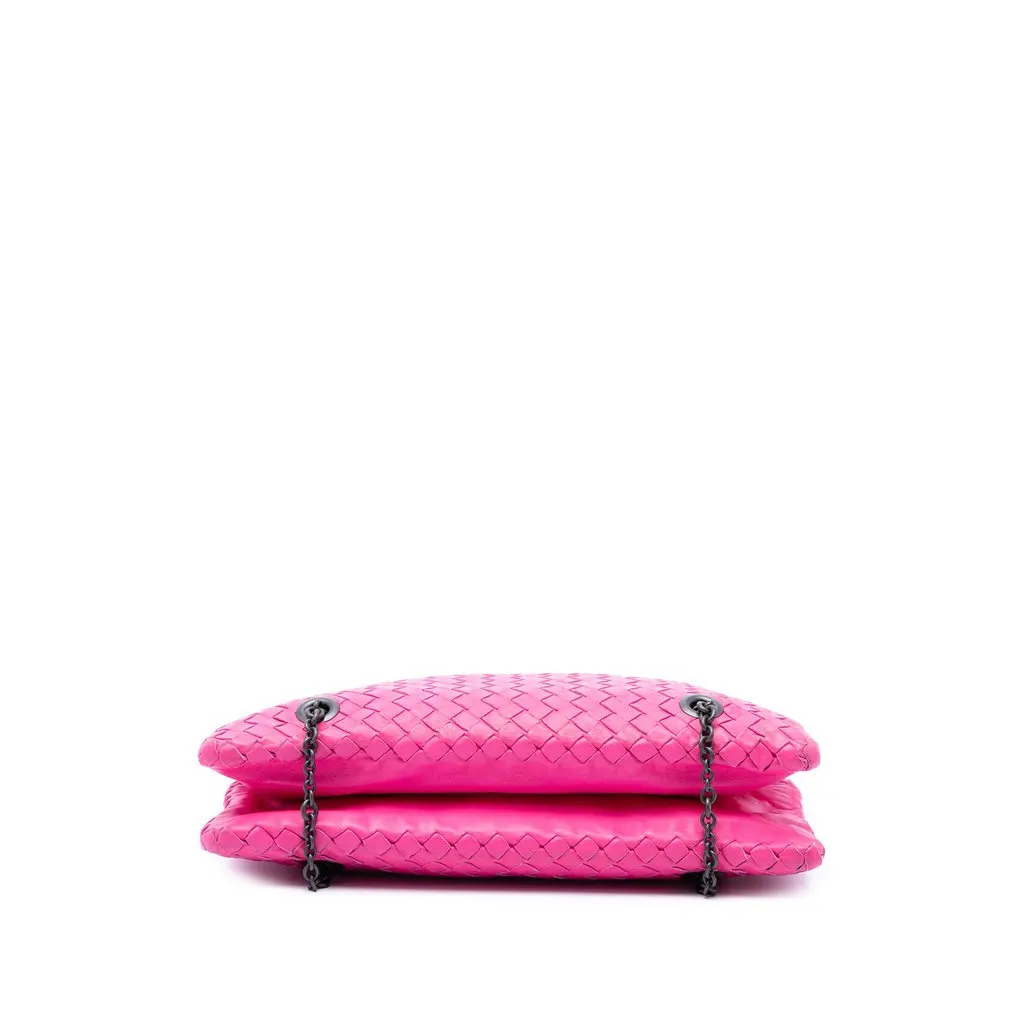 Bottega Veneta Nappa Intrecciato Duo Shoulder Bag Pink Leather Very good - Inside View