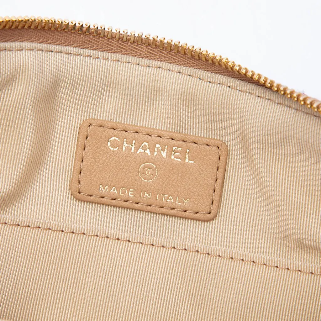 Chanel Quilted Lambskin and Tweed Double Case with Chain Brown Leather Good - Box View