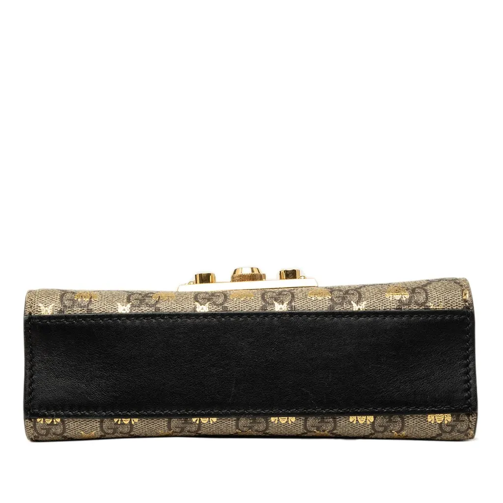 Gucci Small GG Supreme Bee Padlock Crossbody Beige Very good - Inside View