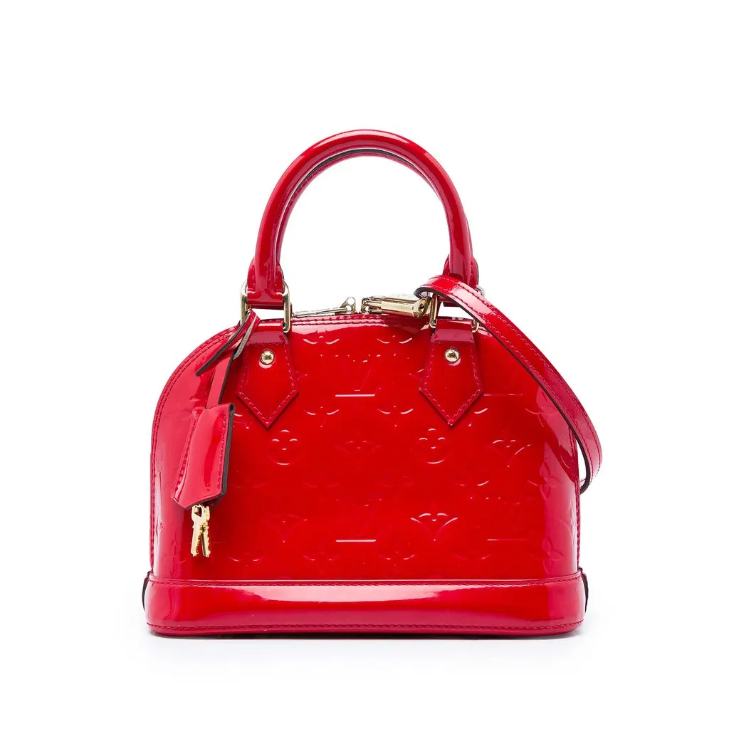 Louis Vuitton Monogram Vernis Alma BB Red Leather Very good - Front View