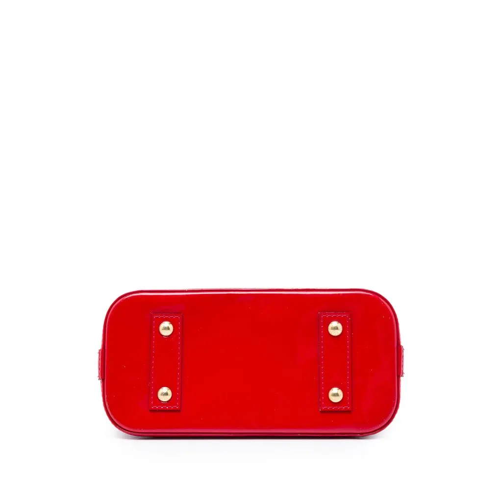 Louis Vuitton Monogram Vernis Alma BB Red Leather Very good - Inside View