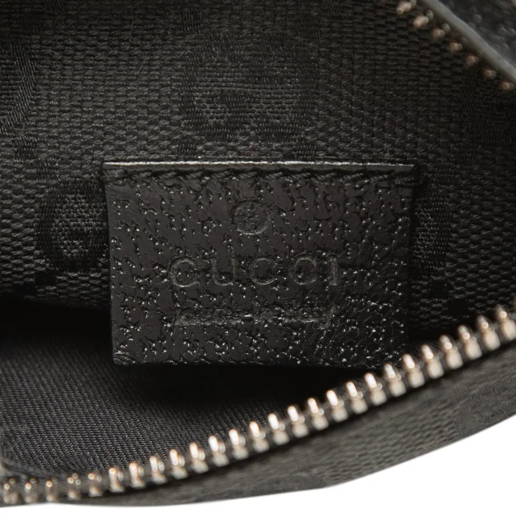 Gucci GG Canvas Double Pocket Belt Bag Black Canvas Good - Box View