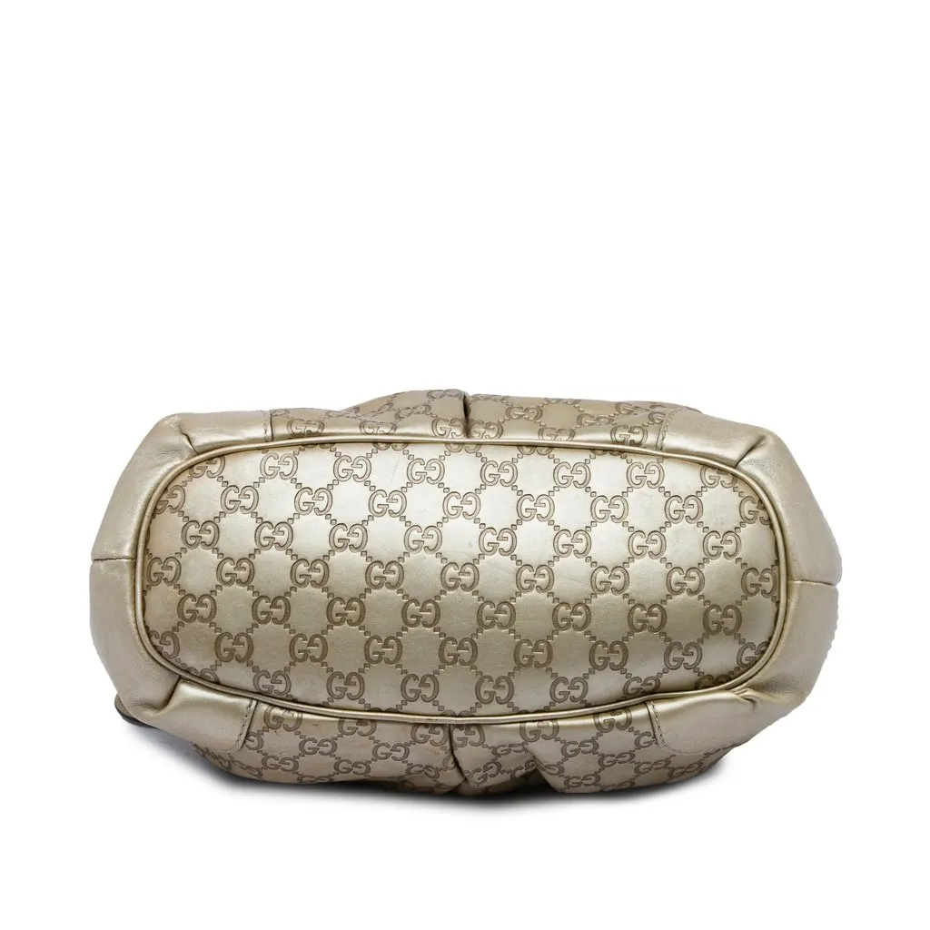 Gucci Guccissima Sukey Satchel Gold Leather Good - Inside View