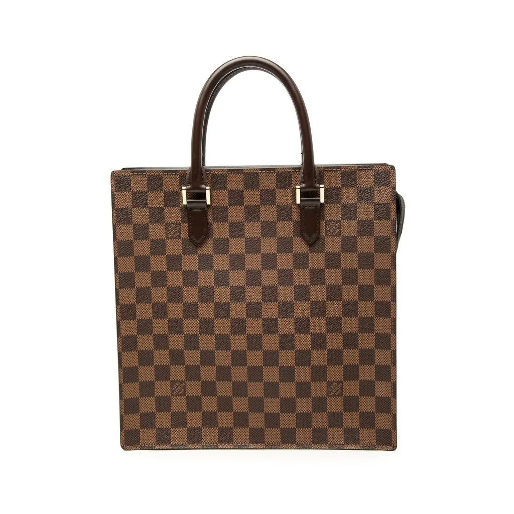 Louis Vuitton Damier Ebene Venice Sac Plat Brown Very good - Front View