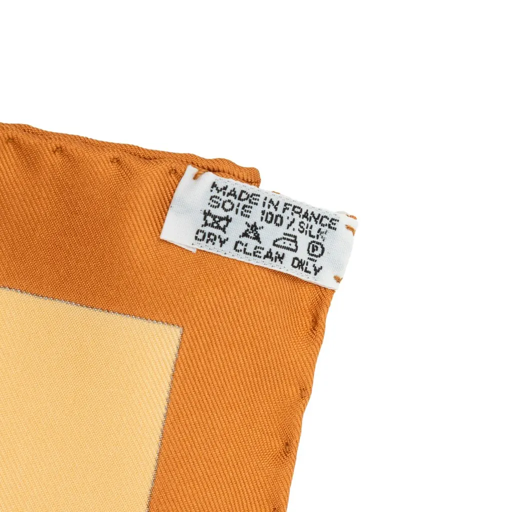 Hermès Pythagore Silk Scarf 90 Beige Very good - Back View