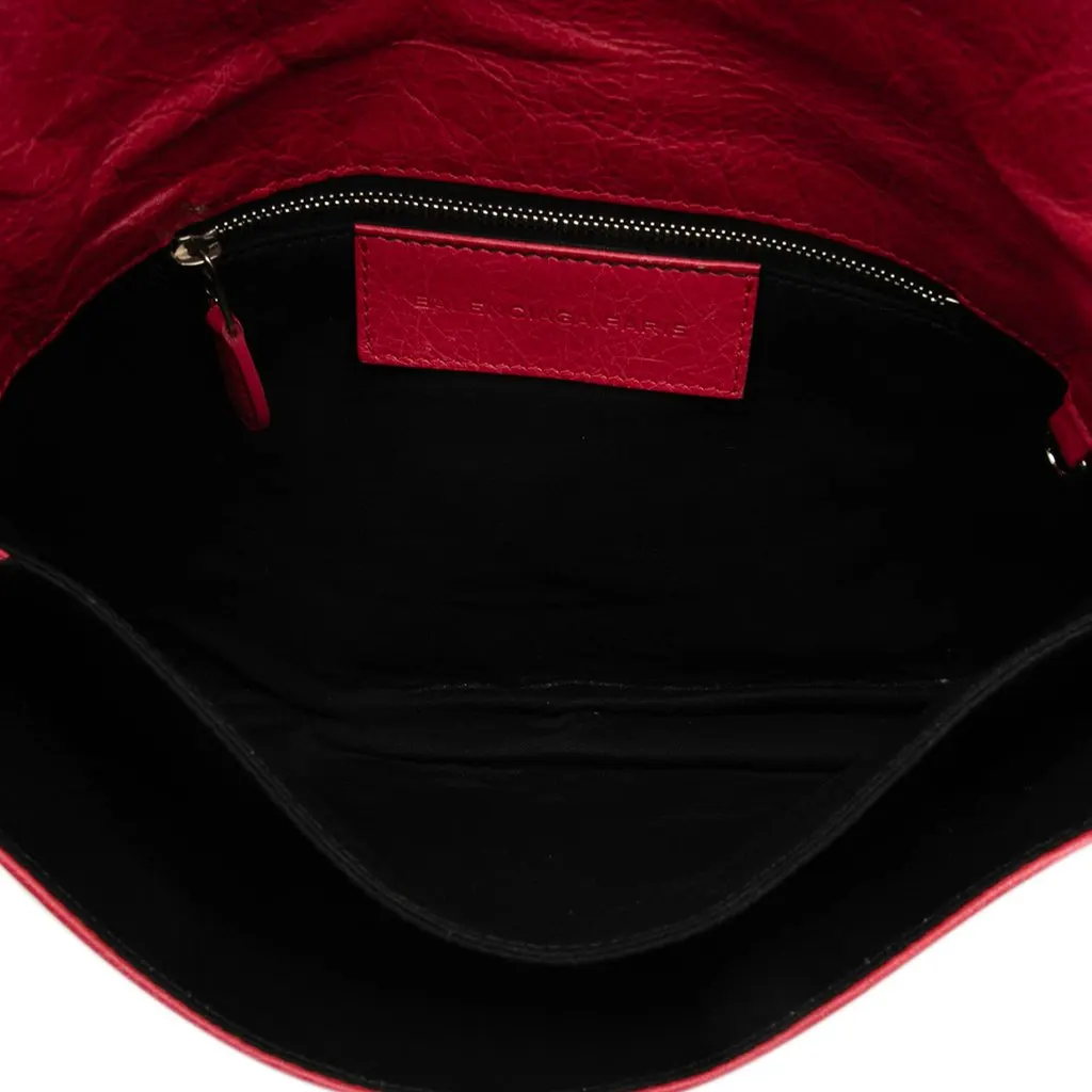 Balenciaga Lambskin Motocross Giant 21 Brogues Envelope Clutch Red Leather Very good - Model View