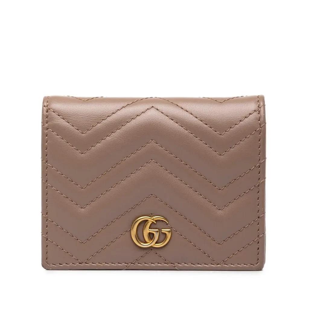 Gucci GG Marmont Matelasse Calfskin Compact Wallet