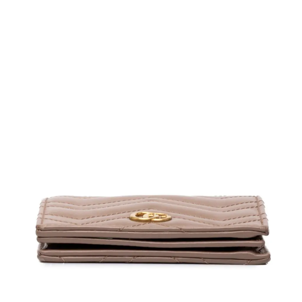Gucci GG Marmont Matelasse Calfskin Compact Wallet Brown Leather Very good - Inside View