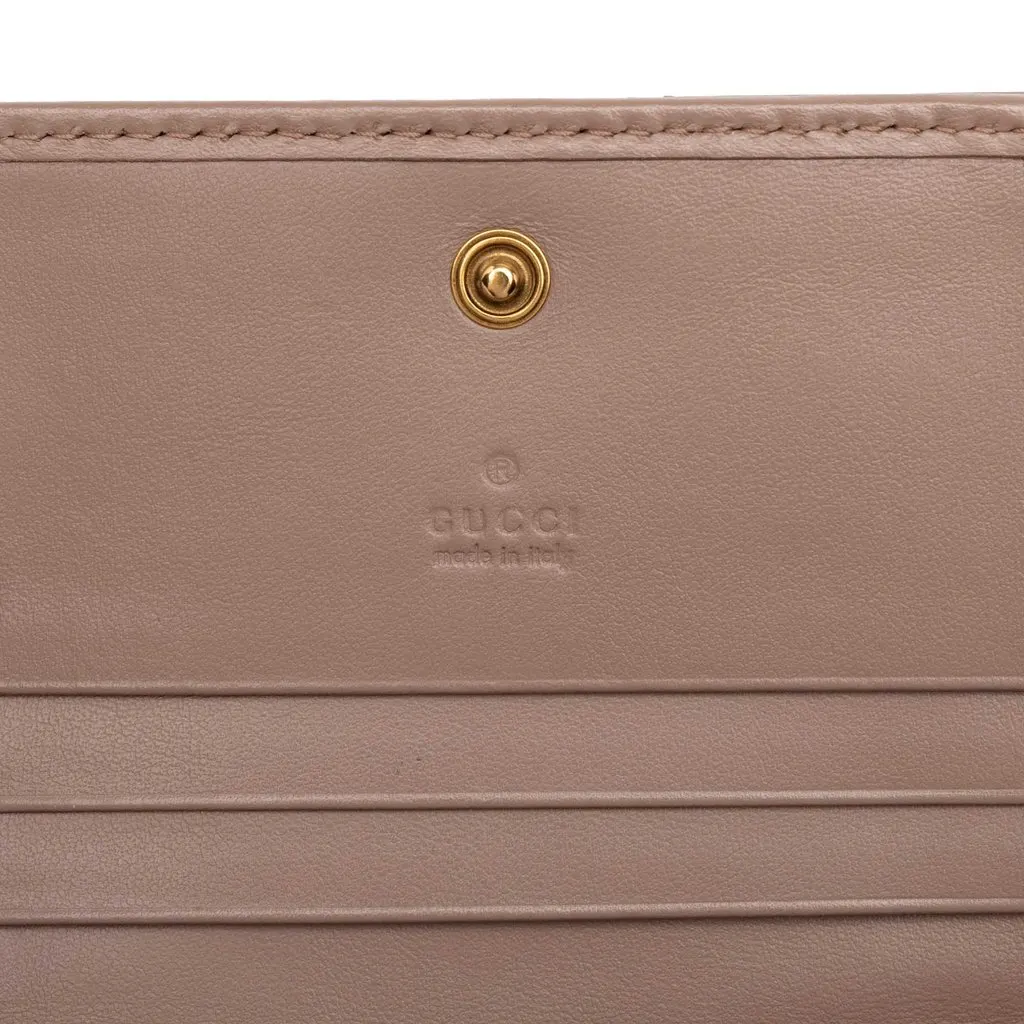 Gucci GG Marmont Matelasse Calfskin Compact Wallet Brown Leather Very good - Box View