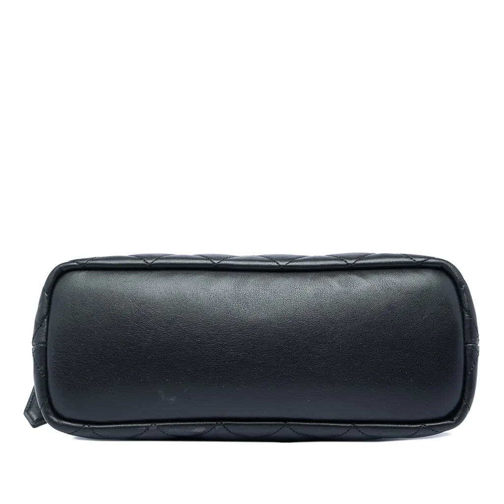 Saint Laurent Quilted Lambskin Cassandre Cosmetic Pouch Black Leather Very good - Inside View