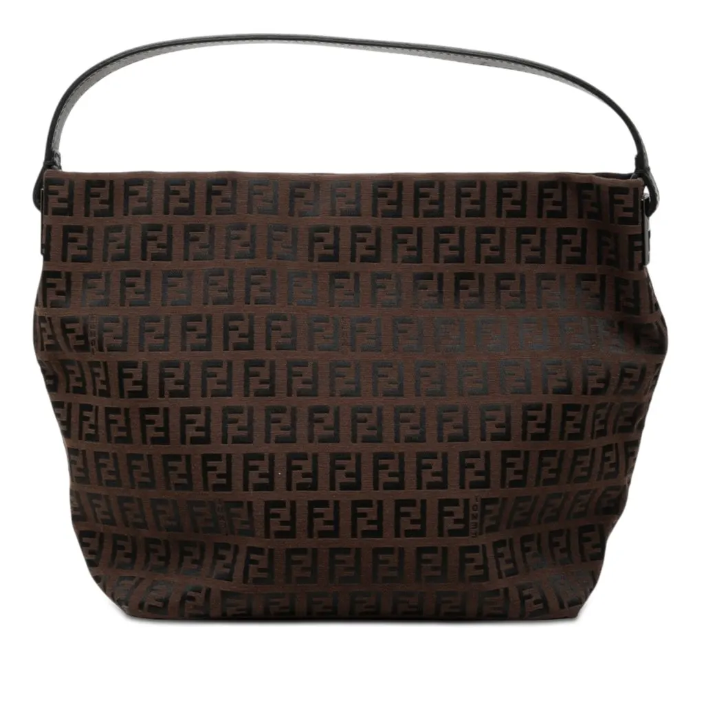 Fendi Zucchino Canvas Handbag Brown Very good - Front View