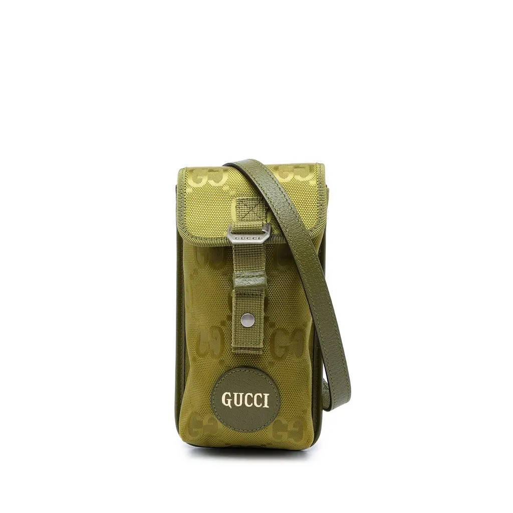 Gucci GG Nylon Off The Grid Crossbody Green Polyamide Very good - Front View