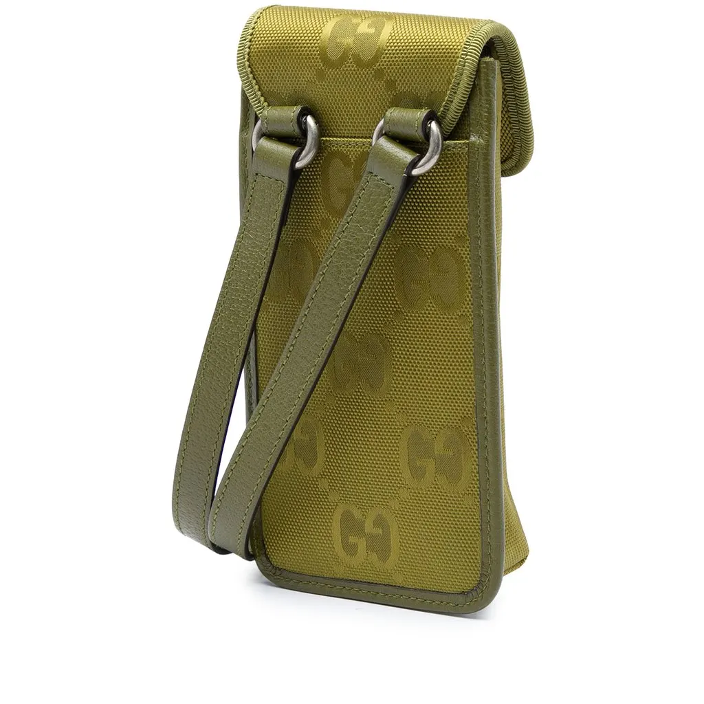 Gucci GG Nylon Off The Grid Crossbody Green Polyamide Very good - Back View