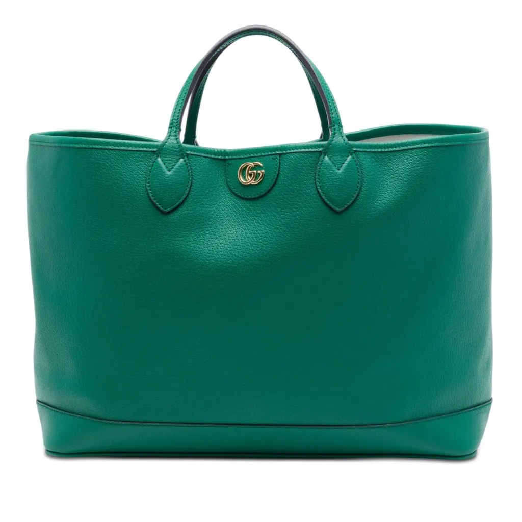 Gucci Medium Calfskin Ophidia Tote Green Leather Very good - Front View
