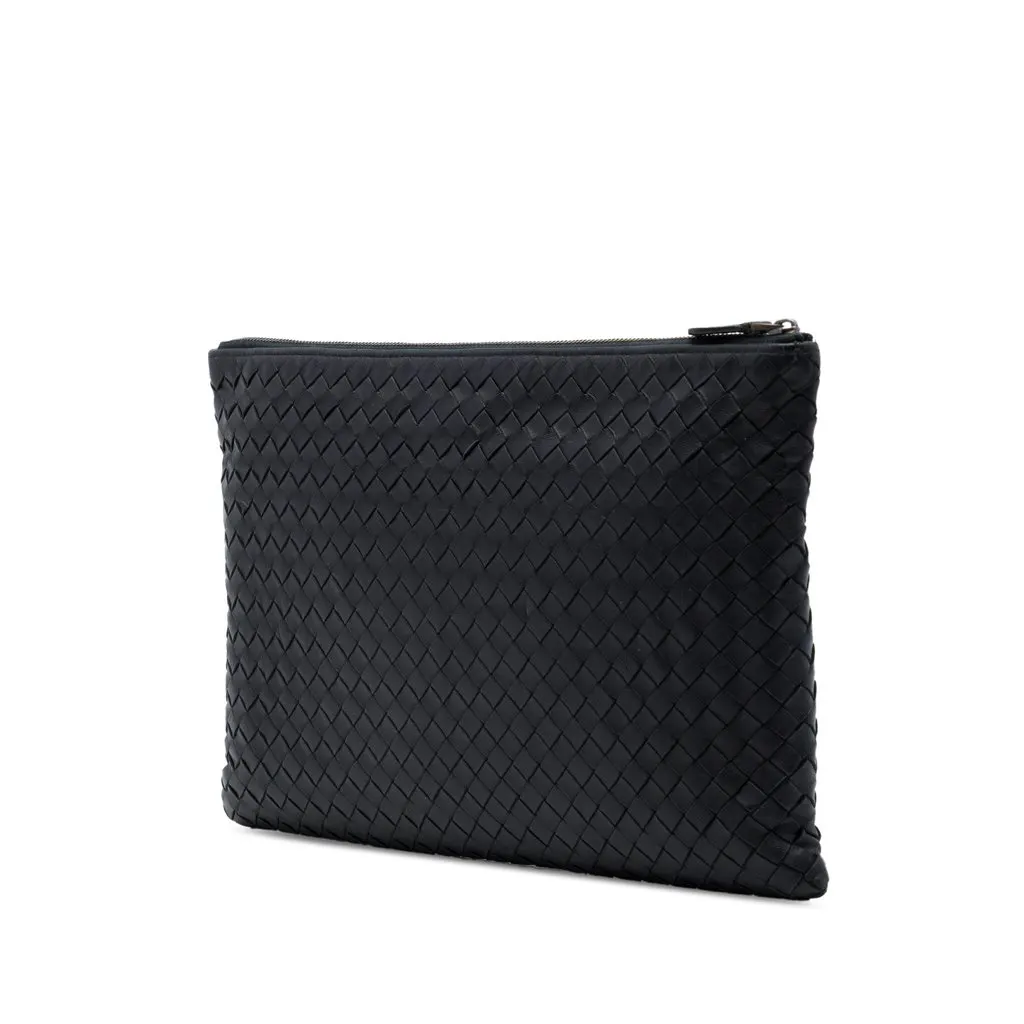 Bottega Veneta Nappa Intrecciato Clutch Black Leather Very good - Back View
