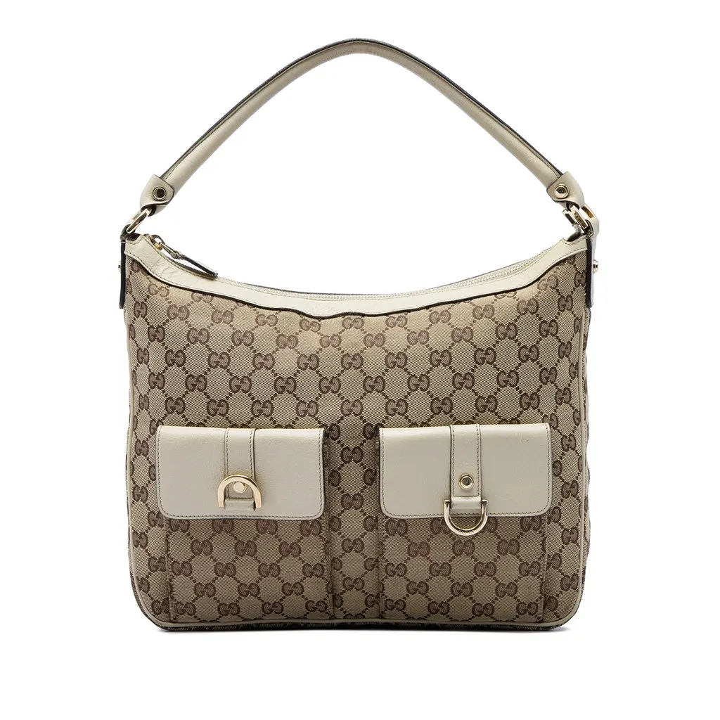 Gucci GG Canvas Abbey D Ring Handbag Beige Canvas Very good - Front View