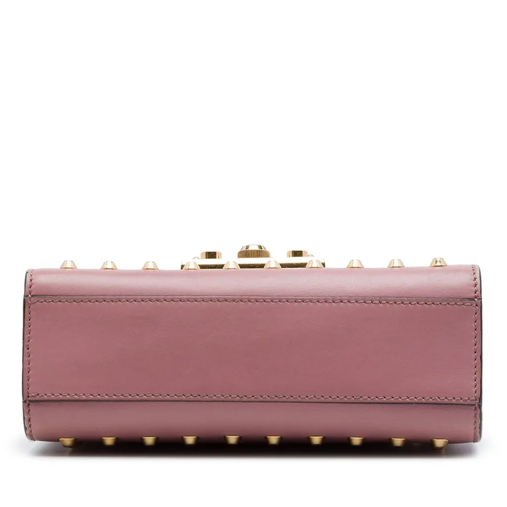 Gucci Small Pearl Studded Leather Padlock Crossbody Pink Leather Very good - Inside View