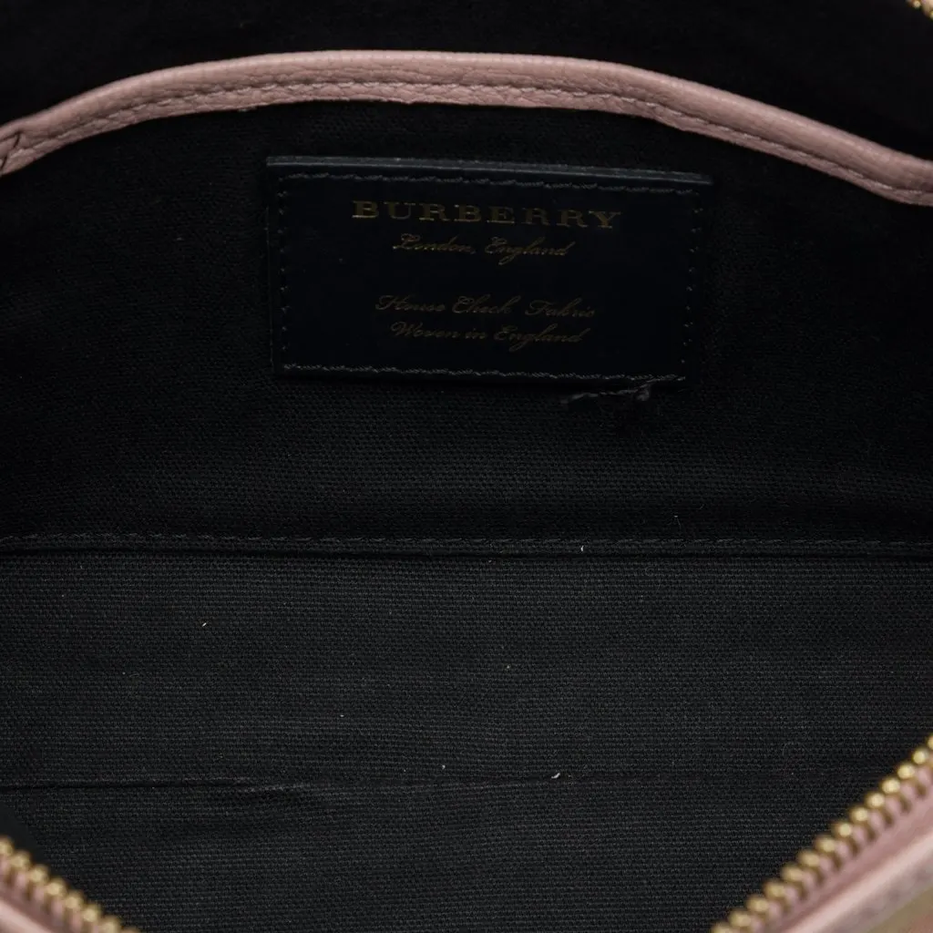 Burberry House Check Canvas Derby Abingdon Convertible Satchel Brown Very good - Model View