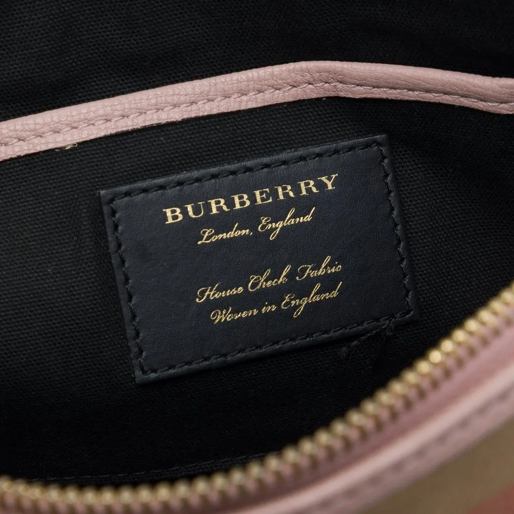 Burberry House Check Canvas Derby Abingdon Convertible Satchel Brown Very good - Box View