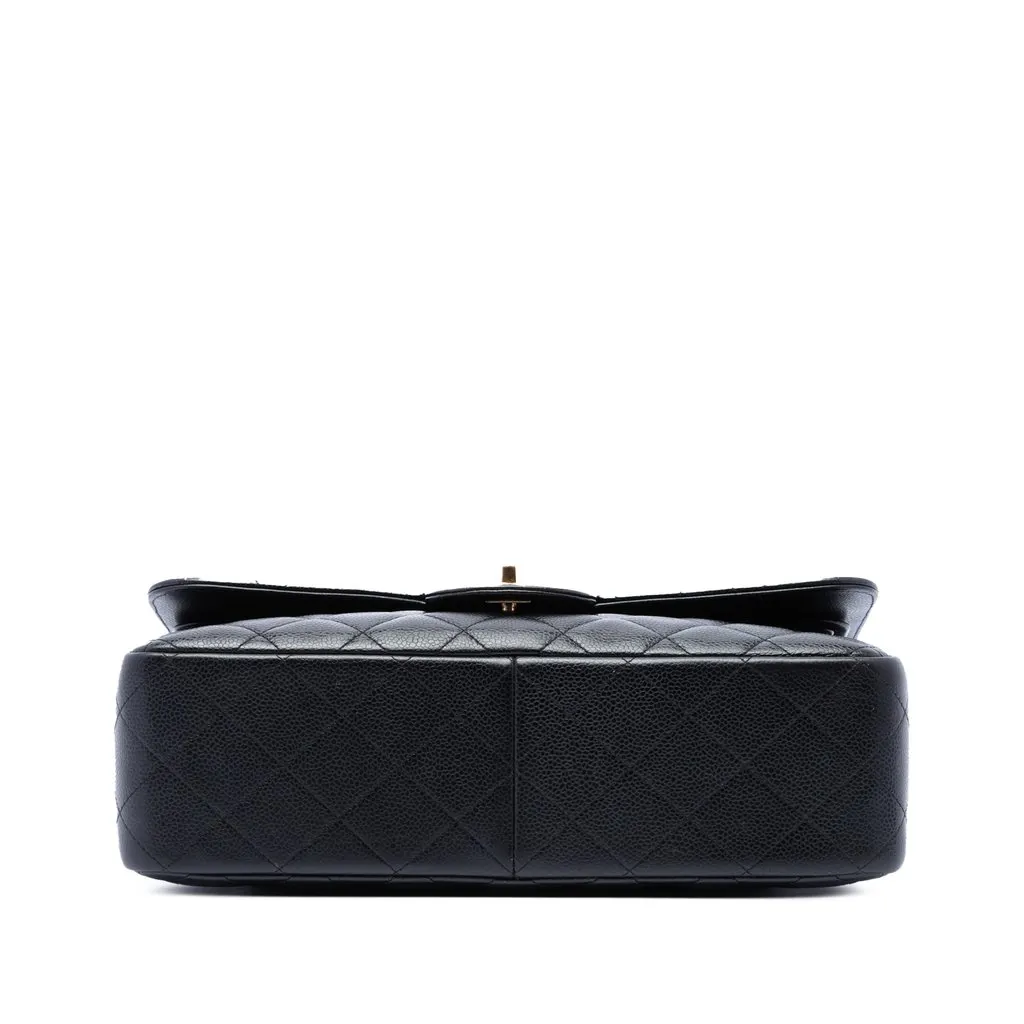 Chanel Jumbo Classic Caviar Double Flap Black Leather Very good - Inside View