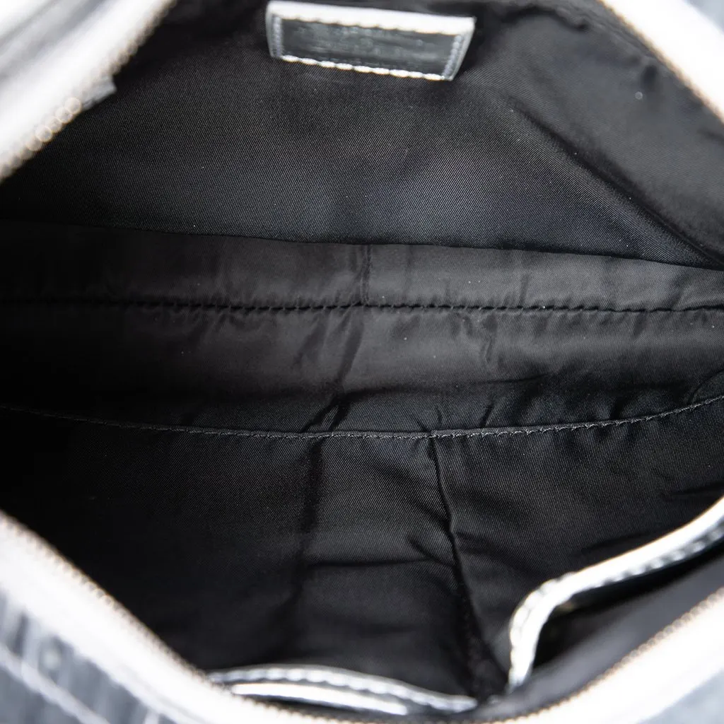 Burberry Metallic Patent and Beat Check Nylon Brooklyn Hobo Green Very good - Model View
