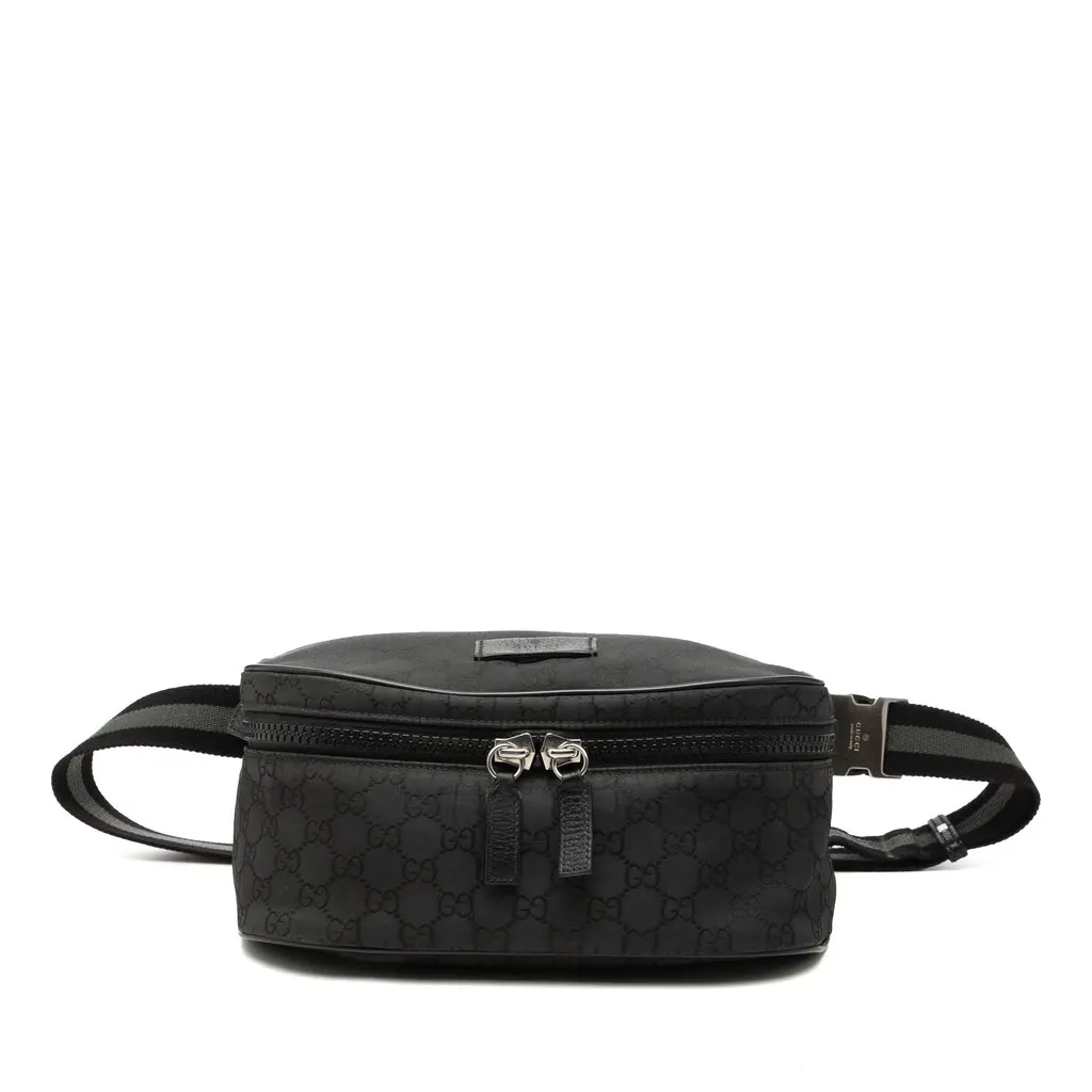 Gucci GG Nylon Web Belt Bag Black Very good - Front View