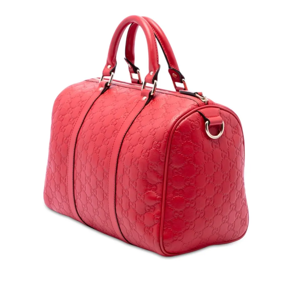 Gucci Medium Guccissima Joy Boston Bag Red Leather Good - Back View