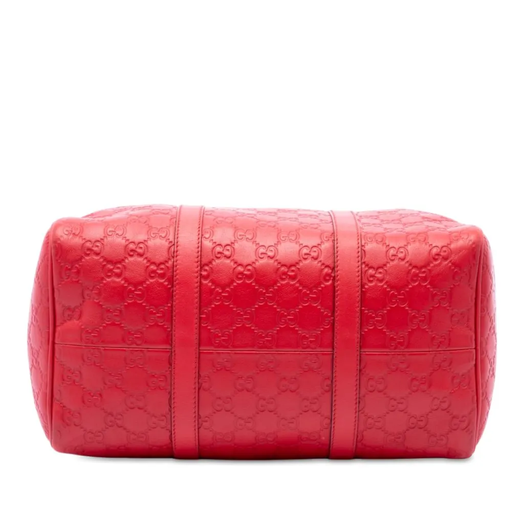 Gucci Medium Guccissima Joy Boston Bag Red Leather Good - Inside View