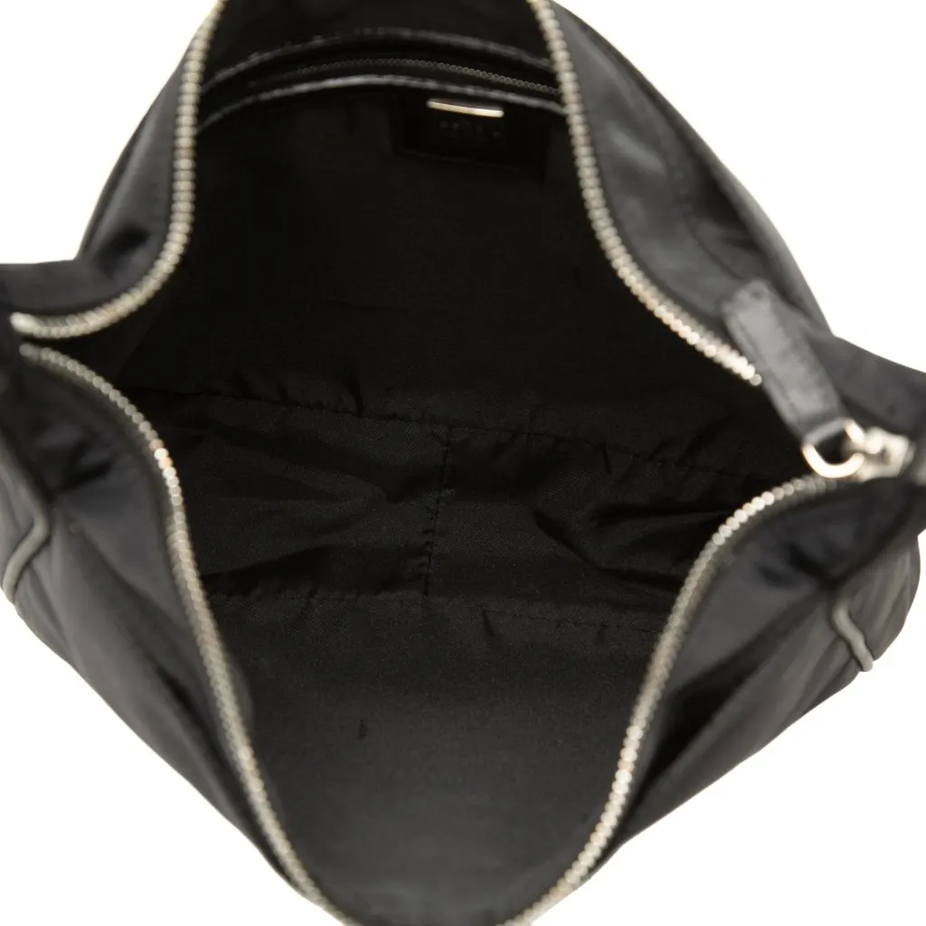 Fendi Nylon FF Shoulder Bag Black Polyamide Good - Model View
