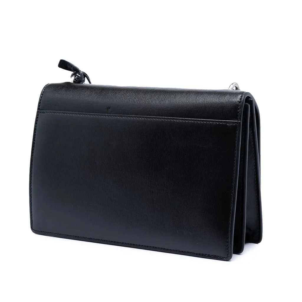 Saint Laurent Medium Calfskin Monogram Sunset Crossbody Black Leather Very good - Back View