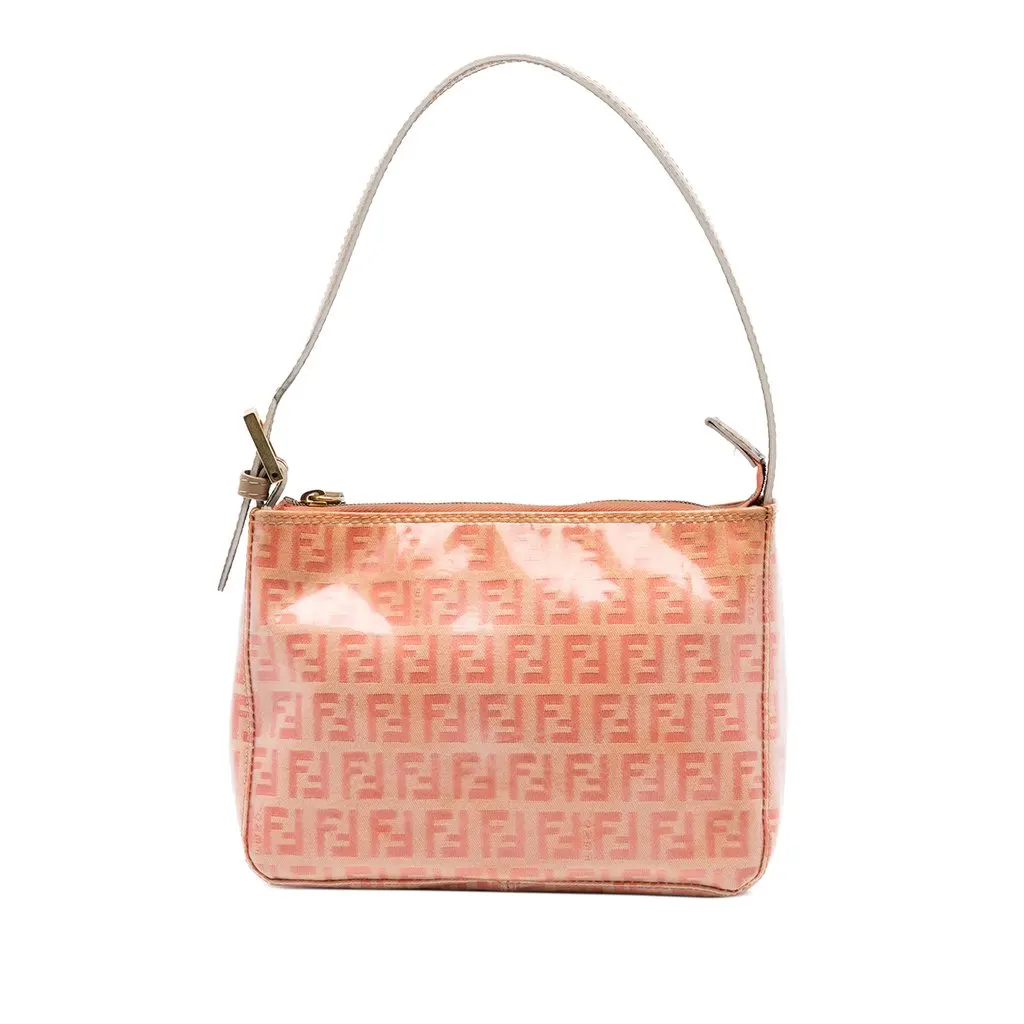 Fendi Zucchino Crystal Pochette Orange Very good - Front View