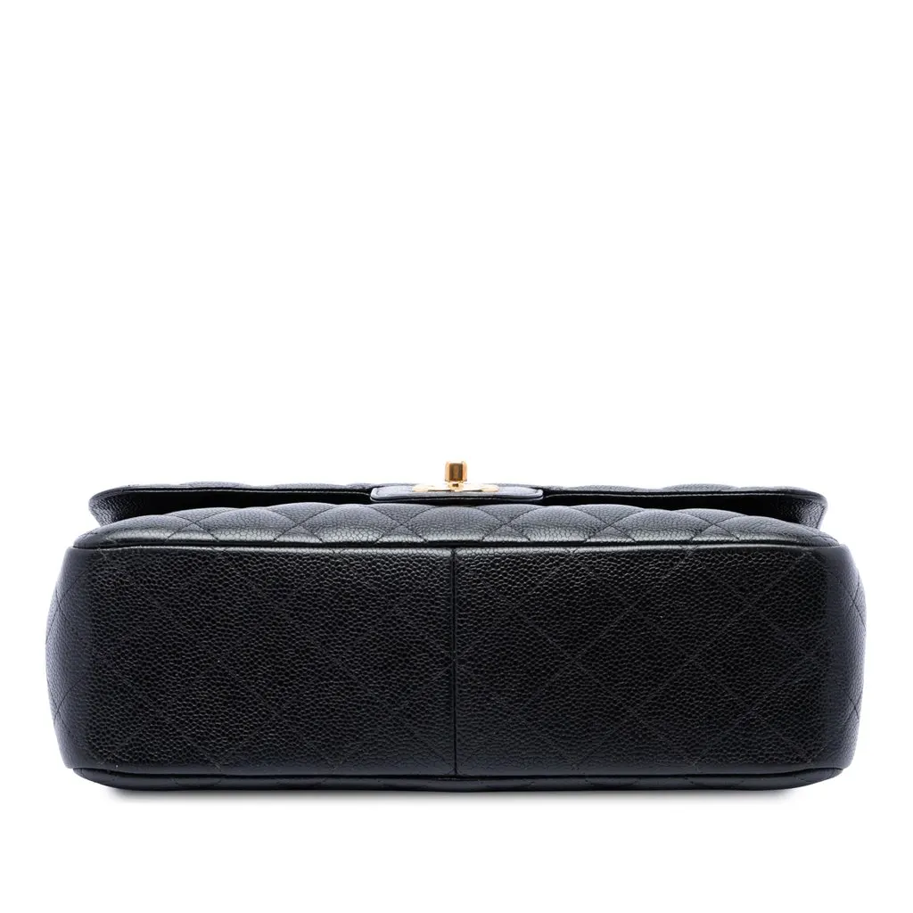 Chanel Jumbo Classic Caviar Double Flap Black Leather Very good - Inside View
