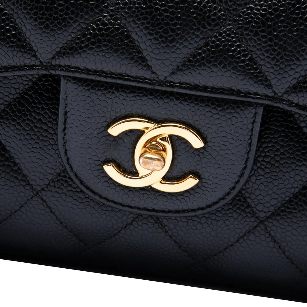 Chanel Jumbo Classic Caviar Double Flap Black Leather Very good - Box View