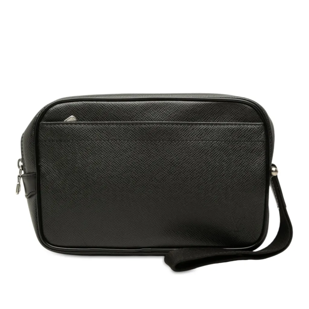 Louis Vuitton Taiga Pochette Kaluga Black Leather Very good - Front View
