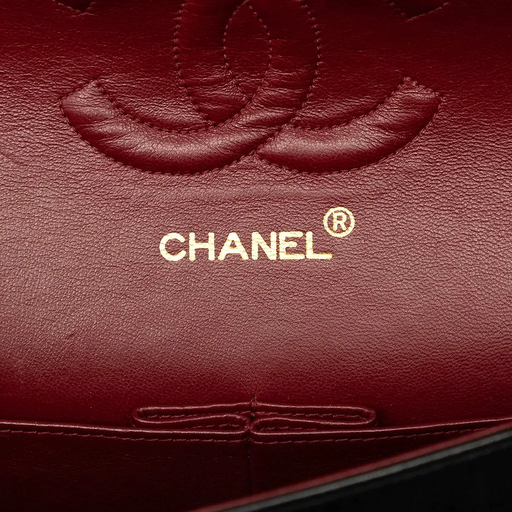 Chanel Medium Classic Lambskin Double Flap Black Leather Good - Box View