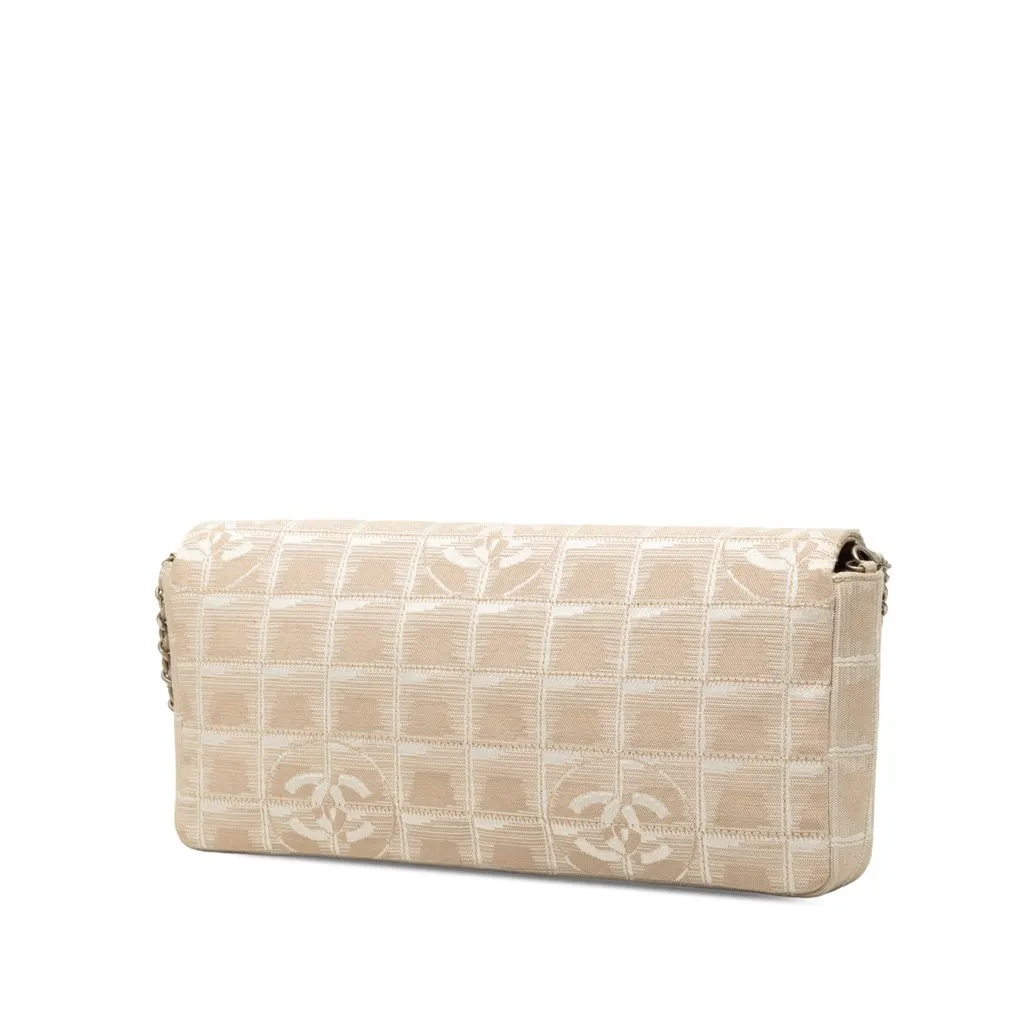 Chanel New Travel Line Nylon East West Flap Beige Very good - Back View