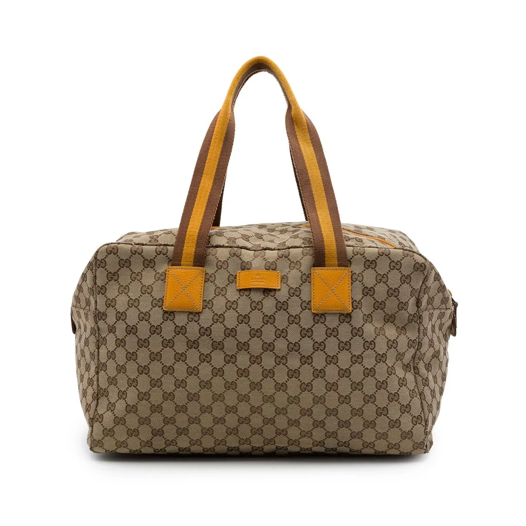 Gucci GG Canvas Web Travel Bag Beige Canvas Very good - Front View