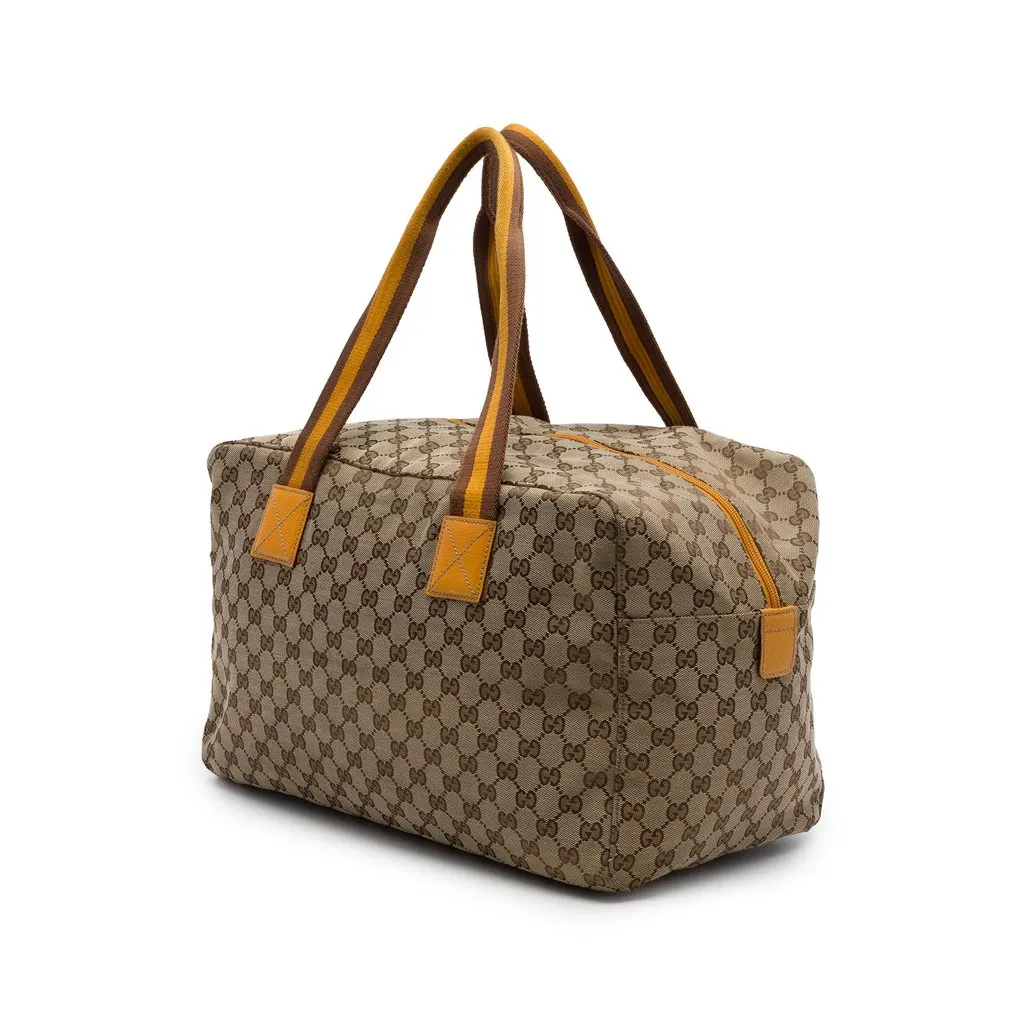 Gucci GG Canvas Web Travel Bag Beige Canvas Very good - Back View